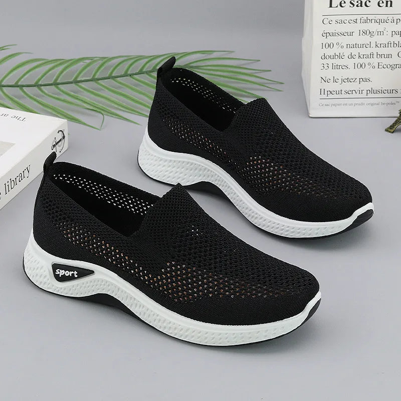 Shoes Women's 2026 Spring New Foreign Trade Women's Shoes Casual Mother Shoes Socks Net Shoes Soft-Soled Sports Shoes Women