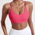 Women Sport Bra Fitness Solid Color Cross Fitness Bra Soft High Strength Women Tight Sport Top Comprehensive Training Gym Yoga Underwear With Chest Pad