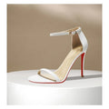 Strap sandals for women with slim heels for the summer of 2026, featuring exposed toes, sexy and fashionable nude high heels