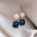 Resin Geometric Earrings Fashion Gemstone Earrings for Women Trendy Earrings Party Banquet Jewelry Wearing Accessories