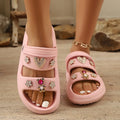 Summer Multi-Color Women's Slippers Diamond Bear Floral Heart Decor Sandals Beach walk Vacations Parties Home Versatile Slides