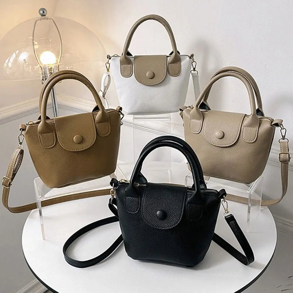 Women's Shoulder Messenger Bag  PU Leather Plain Pleated Bag Bucket Bag Tote Bags Casual Plain Handbag Crossbody Bag