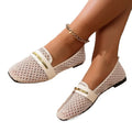 2026 Summer Women's Mary Jane Flat Shoes, New Round Toe Fishnet Hollow-Out Ballet Flats Comfortable Outdoor Walking Casual Shoes