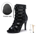 New Women High Heels Peep Toe Ankle Boot Stilettos Jazz Woman Dance Shoes High Top Women Ballroom Dance Boots Soft Soles