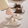 Breathable Linen House Slippers for Men Women, Non Slip Quiet Indoor Floor Slippers, Unisex Home Shoes for All Seasons