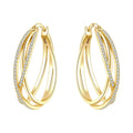 Original 2026 S925 Sterling Silver Zircon 18K Gold Lining Vintage Hoop Earrings for Women Birthday Party Wedding Gift Jewellery