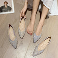 Women Ballet Flat Wedding Women Sparkly Rhinestone Flat Shoes 2026 New Pointed Toe Slip On Comfortable Ballet Flats For Wedding Party And Daily Wear