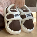 Indoor Warm Cotton Slippers For Women Winter Platform Shoes Soft Plush Thick Sole Girls Home Floor Daily Walking Fluffy Shoes