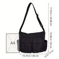 Solid Soft Large Capacity Crossbody Bag Fashion Handbag Tote Bag for Travel