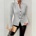 Winter New Button Patterned Small Suit Jacket For Women Топ Женский Manteau Blazer Feminino Abrigo