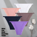 FINETOO 5Pcs Lace Cotton Solid Briefs For Women Sexy Comfortable Panties Female Soft Underwear Breathable Intimates Lingerie