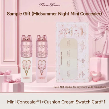 Flower Knows Cushion Foundation Shade Card + Mini Concealer Long-Lasting Moisturizing Full Coverage Face Makeup Sample Set