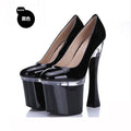 High Quality Women's Shoes Bridal Wedding Pumps Sexy Nightclub 20cm Thin Heels Ladies Stiletto Waterproof Platform Large Size