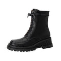 New Split Leather Platform Wedges Women Boots Round Toe Lamb Hair Short Boots for Women High Heels Winter Knee-high Boots Women