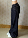 American Retro Low Waist Wide Leg Jeans Women's Summer Autumn Loose Drapey Tall Extended Length Hot Girls Wide Leg Pants
