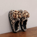Leopard Color Indoor Fluffy Slippers For Women Winter House Shoes Warm Plush Cute Love Style Big Size Girls Home Cotton Slipper