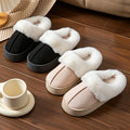 Fluffy Fur Thick Bottom Mules Slippers Women Winter 2026 Warm Short Plush Outdoor Slippers Brand Suede Cotton Shoes for Women