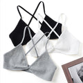 Comfort Lingerie Cotton Bras For Women Thin Style Unlined Bralette Sexy Deep V Triangle Cup Cross Beauty Back Bra бюстгальтер