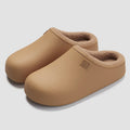 Eva Waterproof Cotton Slippers Women Winter Comfortable Fleece Lining Warm House Shoes Couple Thick Soled Non Slip Plush Slides