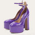 New Super High Heels Women Patent Leather Pumps Women Round Toe Platform Shoes Women Fashion Party sandalias de las mujeres