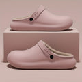 Winter Waterproof Clogs Men Women Cozy Plush Liner Soft House Slippers Thick Cushion Sole Anti Slip Indoor Outdoor Daily Shoes