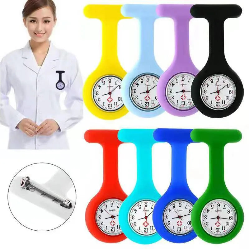 2pcs Nurse Watches for Women Men, Silicone Lapel Pin Pocket Fob Stethoscope Watch Doctor Nurse Student Graduation Gift
