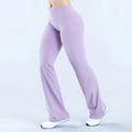 Logo Nude Color High Waist Sports Pants Women's Loose Straight Vertical Slim-fit Dancing Running Fitness Casual Wear Yoga Pants
