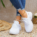 Thick Platform Dad Sneakers Breathable Knit Fashion Comfortable Slip Resistant Soft Sole Shoes for Women Outdoor Walking
