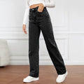 2026 New European and American High-Waisted Water-Washed Women's Jeans Long Fashionable and Versatile Straight-Leg Pants