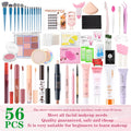 47PCS Set Waterproof Makeup Set BB Cream Eyebrow Pencil Eye Shadow Eyeliner Pencil Mascara Lipstick Loose Powder Brush Tool Set