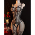 Sexy Lingerie Jumpsuit, Open Crotch Exposed Breast Bra Mesh Suit, Women's Jumpsuit And Sexy Lingerie Set