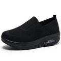Women's Air Cushion Mesh Walking Shoes Breathable Slip On Platform Sneakers Casual Loafers