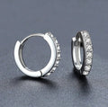 1Pair Stainless Steel Huggie Minimal Hoop Earrings Little Crystal Zirconia Thin Helix Tragus Cartilage Earrings Piercing Jewelry