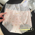 Ice Silk Seamless Underwear Panties Ladies Summer Ultra-thin Briefs Strawberry Print Breathable Underpants Lingerie
