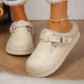 Waterproof Eva Closed Toe Mules Slippers Women 2025 Winter Warm Plush Home Slippers Woman Non Slip Thick Sole Ndoor Cotton Shoes