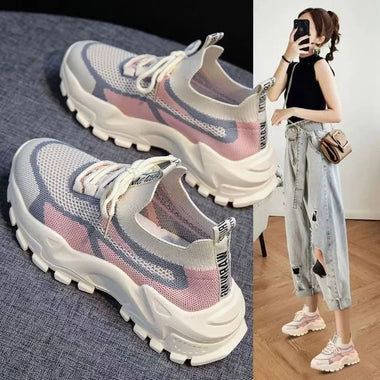 2025 Spring New Ultra-light Running Shoes Sports Women's Shoes Mesh Non-slip Breathable Soft-soled Lightweight Casual Shoes