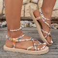 Designer Women Flat Sandals Fashionable Lightweight Sandals Beach Shoes for Women Summer New Round Head Comfortable Shoes