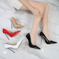 European And American Fashion Single Shoes European Station Pointed Toe Metal Thin Heel Elegant Women's Shoes High Heels Simple