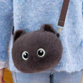 Unique Big Head Cat Crossbody Bag Simulation Fluffy Cat Shoulder Bag Lightweight Versatile Handbag Adult Kid Teenager