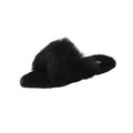 2026 Fashion One Word Thick Fur Slippers Double Fur Slippers Casual Home Cotton Shoes for Women Flat Plush Cross Straps Slippers